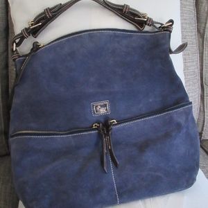 Dooney & Bourke Navy Suede Hobo